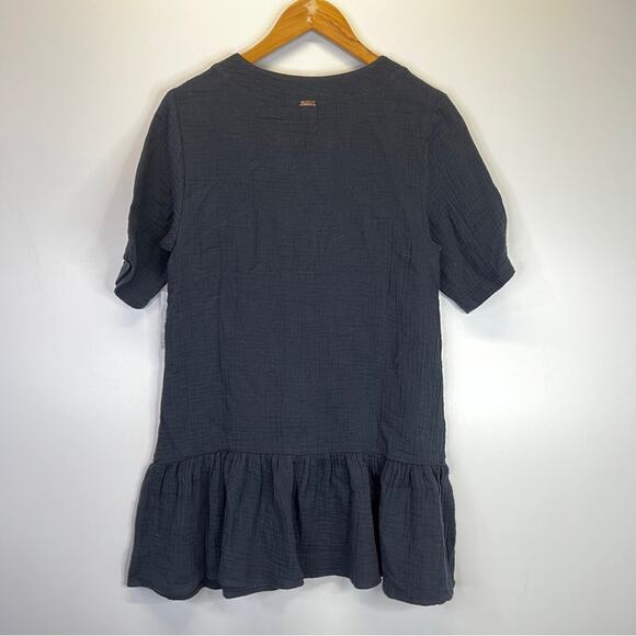 Raisins Sol Cotton Button Up Cover Up dress black - XS - Picture 6 of 11